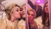 Britney Spears, în patul surorilor Kardashian. Imaginile controversate au devenit virale VIDEO