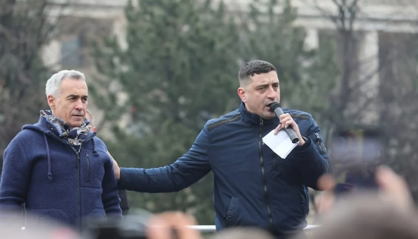 Calin Georgescu și George Simion. Foto: SILVIU MATEI / Agerpres