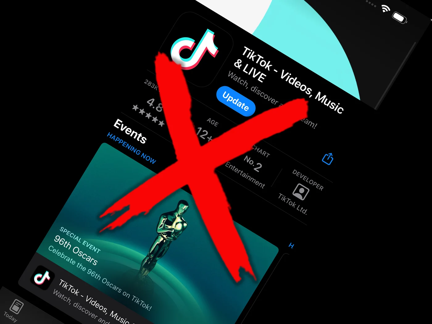 TikTok, captură ecran App Store