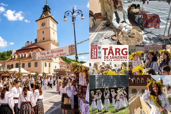 Târgul de Sânziene revine în Piața Sfatului. Zeci de meșteri populari își expun creațiile la Brașov