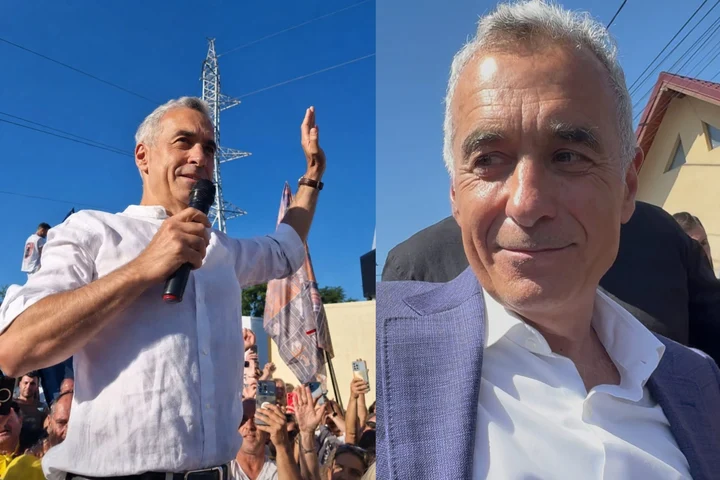 VIDEO Ce daruri a primit Călin Georgescu la Lunca Câlnicului: un cocoș de rasă, o pâine și patru saci de cartofi