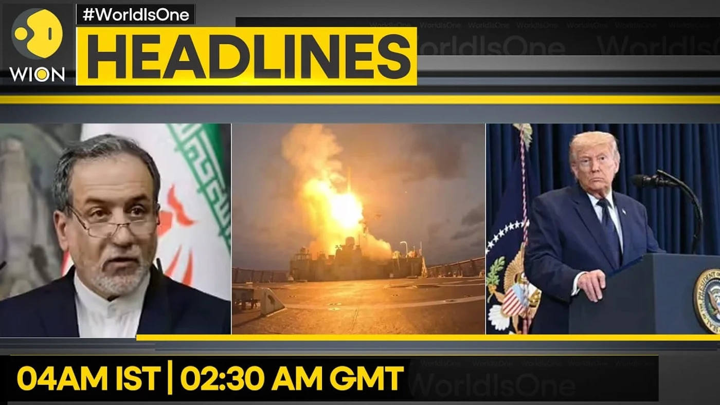 Captură dintr-un video WION despre Operation Epic Fury, cu rachete lansate