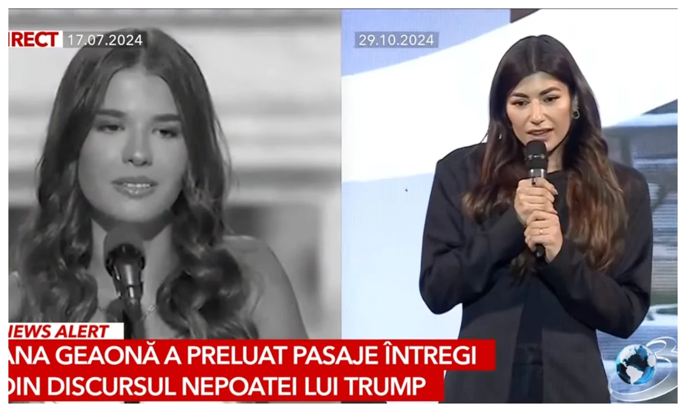 Ana Geoană a copiat textul nepoatei lui Donald Trump și l-a folosit în discursul de la dezbaterea prezidențială de la Antena 3