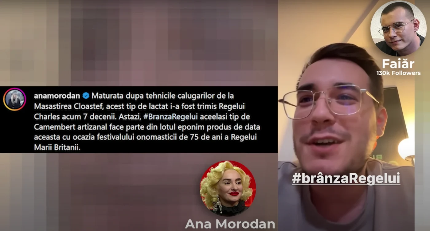 „Brânza regelui” a fost promovată de influenceri