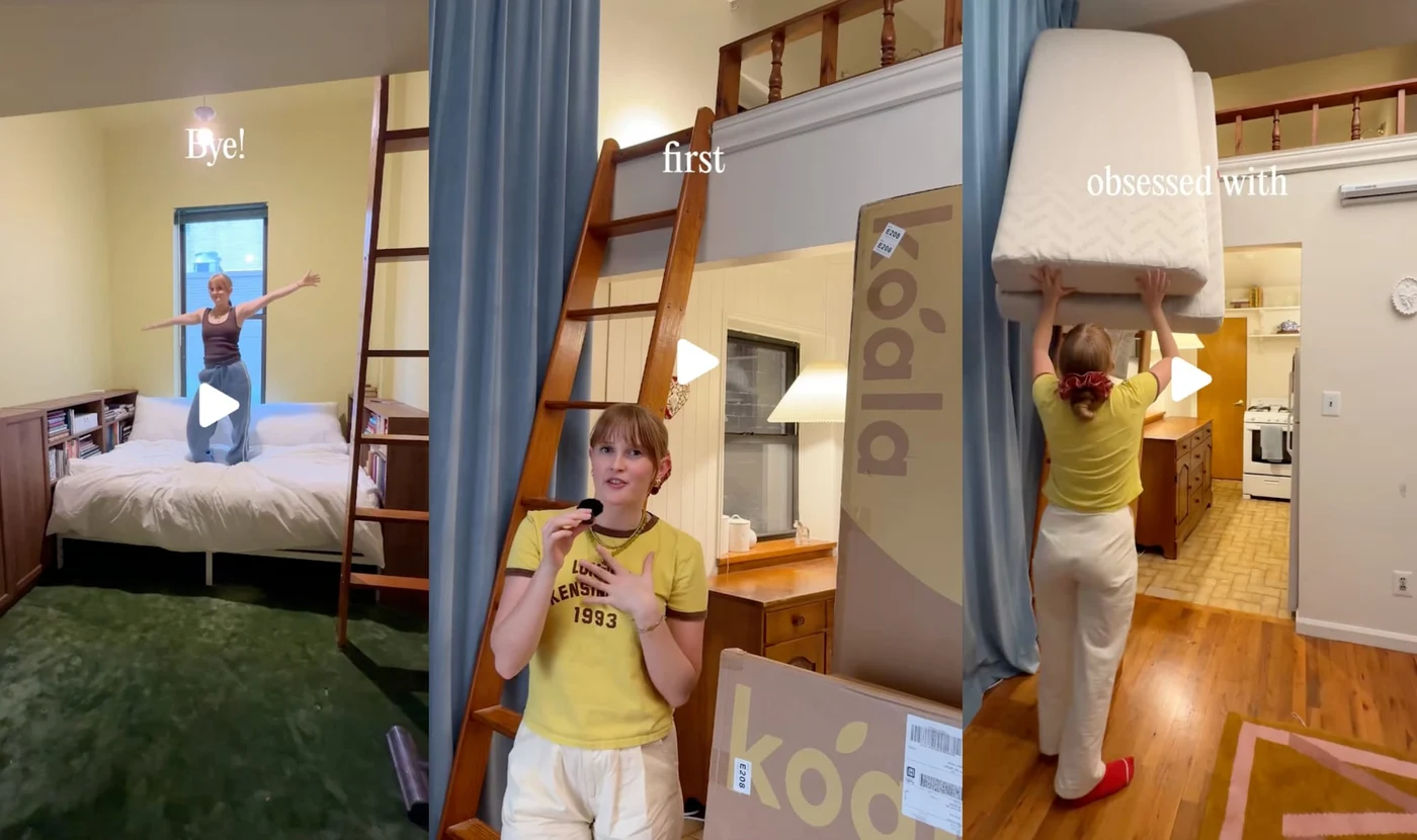 Un apartament mic și banal a fost transformat într-un spațiu cu autentic, cu personalitate. Foto: captură TikTok