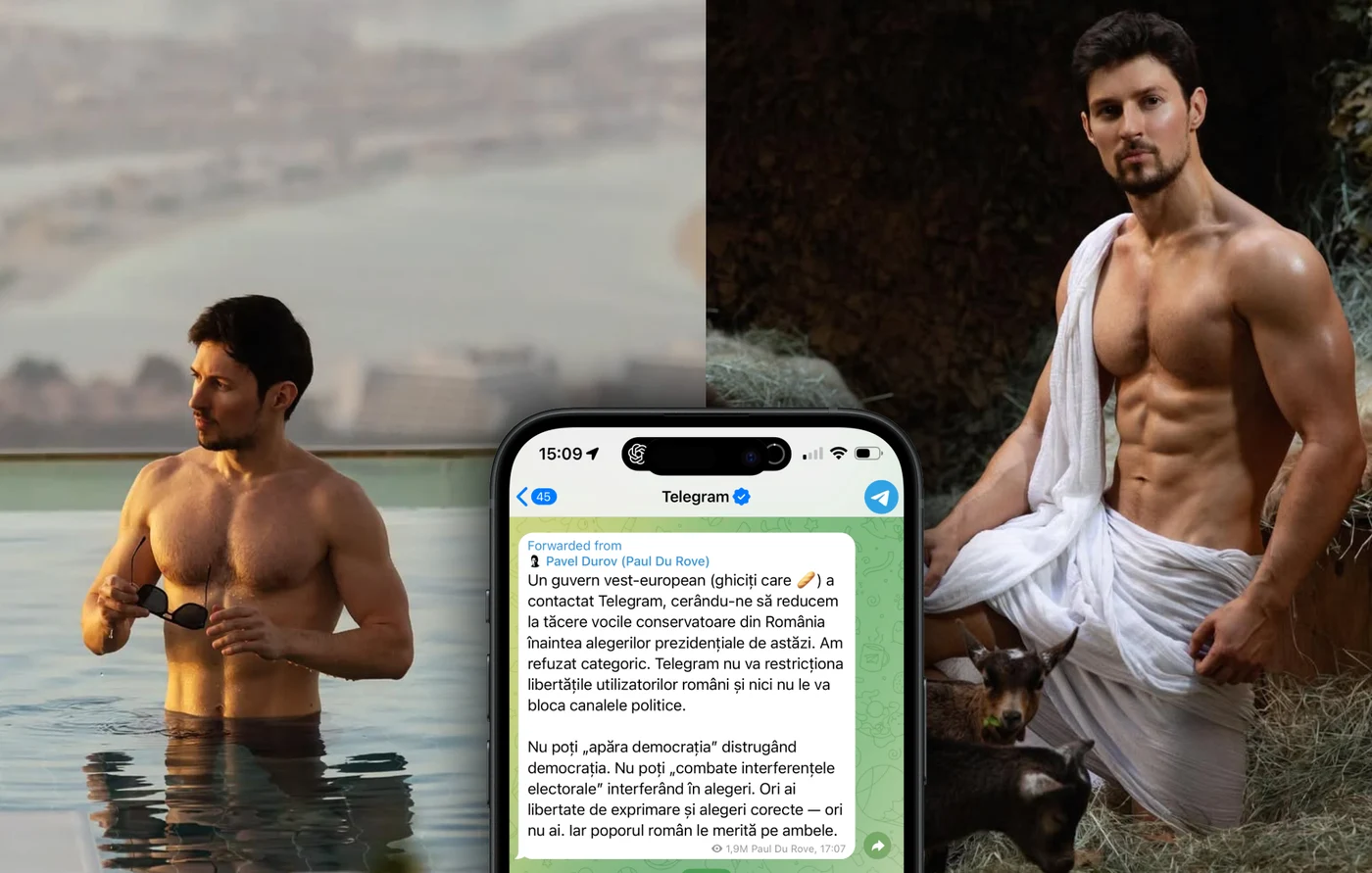 Pavel Durov , foto captură telegram + foto via Instagram