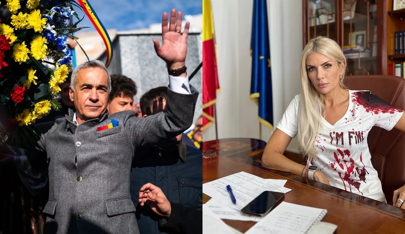 Laura Vicol este suveranistă, la fel ca și Călin Georgescu și împărtășește cu politicianul, în mare, aceleași idei. Foto: colaj Actualitate.net