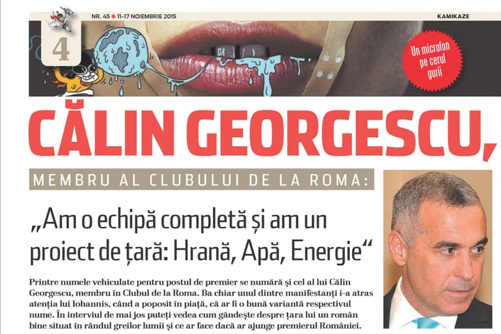 Interviu Călin Georgescu, Kamikaze, 2015: „Am o echipă completă și am un proiect de țară: Hrană, Apă, Energie" / „Ziua în care mori nu este ziua în care ești exterminat fizic”