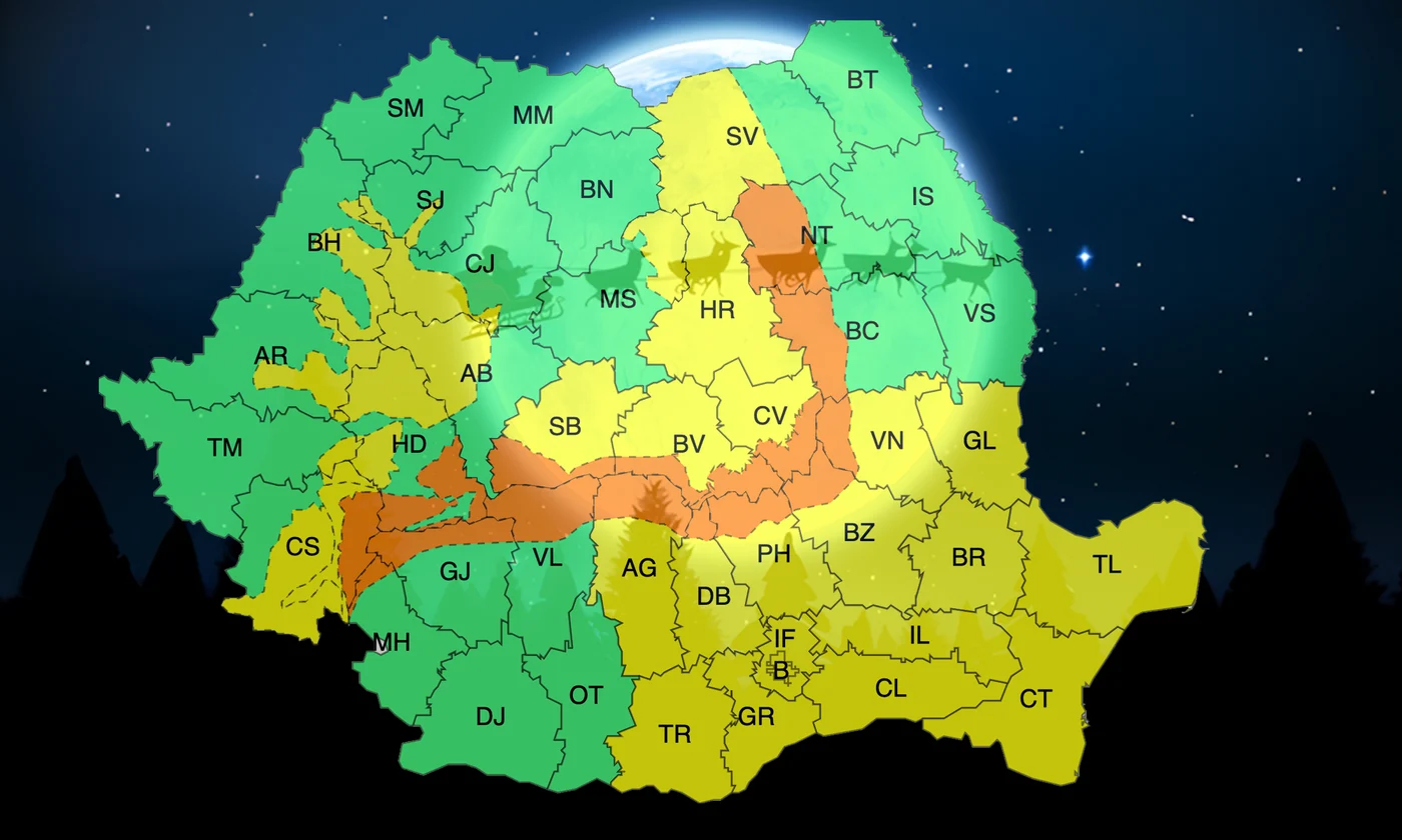 Cod galben și Portocaliu - vremea sfârșit de an 2024