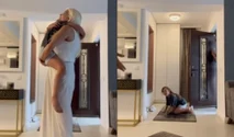 Momentul in care Elena Udrea s-a revăzut acasă cu fiica ei. Micuța Eva Maria a căzut în genunchi în fața ușii. Imagini emoționante