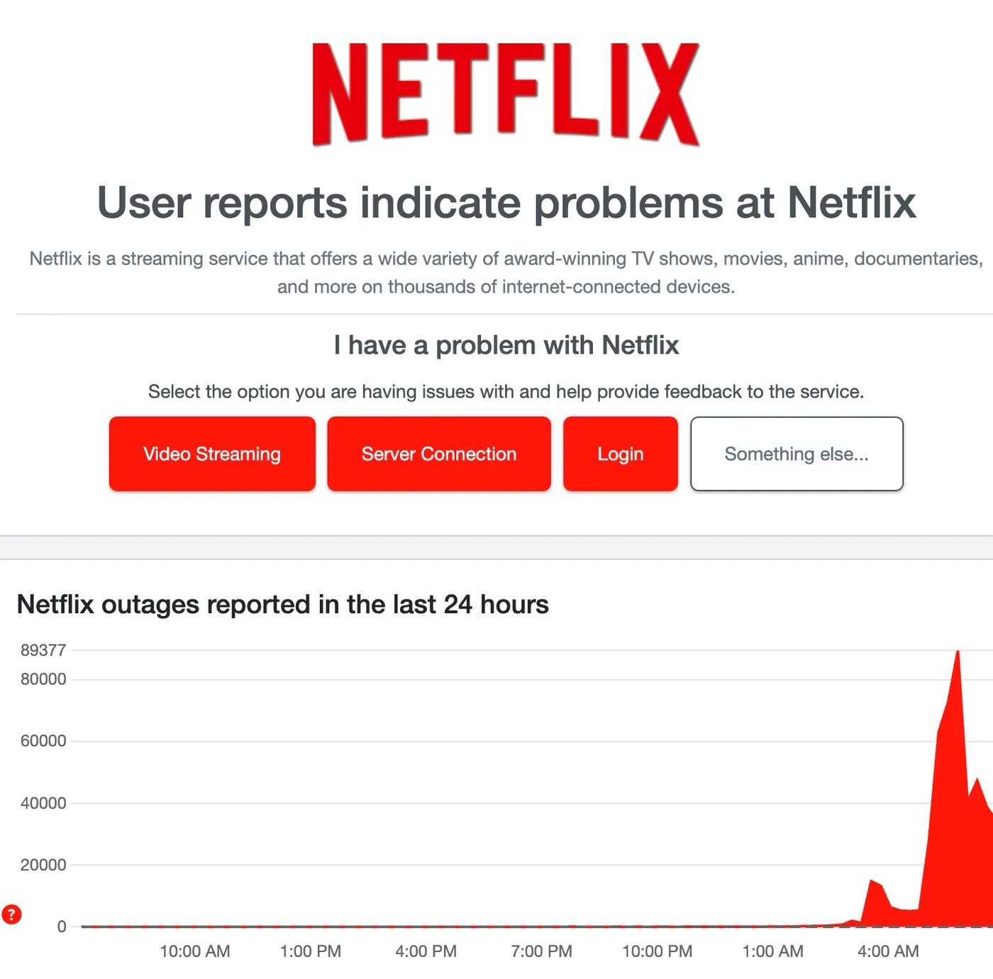 captură ecran - probleme netflix