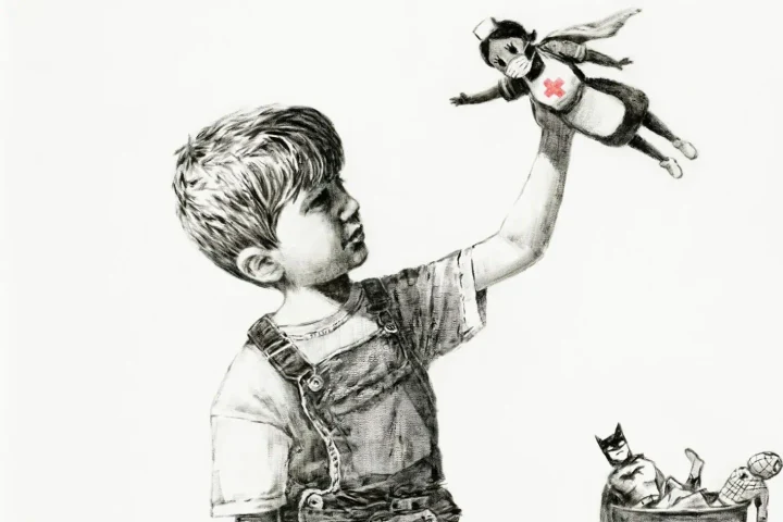 O pictură a celebrului artist Banksy s-a vândut la licitație cu $23.1 milioane USD