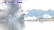 VIDEO | Imagini spectaculoase pe Dunăre. Stânca Pârjoaia a fost detonată cu 100 de kilograme de explozibil. Miza uriașă: menținerea în funcțiune a Centralei Nucleare de la Cernavodă