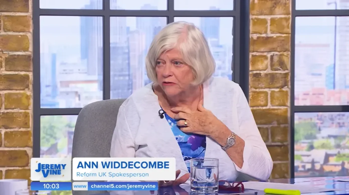 Ann Widdecombe a fost găsită moartă în locuința sa din Devon. Fosta deputată obișnuia să ia parte la emisiunile realizate de Jeremy Vine și Matt Allwright la Channel 5. Foto: Channel 5