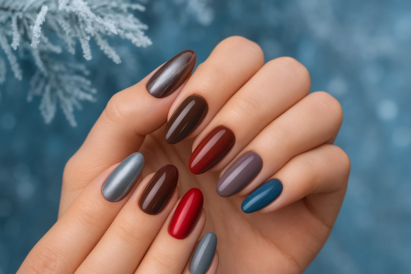 Manichiura de sărbători este un „must” pentru multe femei. Iată care sunt tendințele în ceea ce privește paleta de culori. Foto: @Actualitate.net/ChatGPT