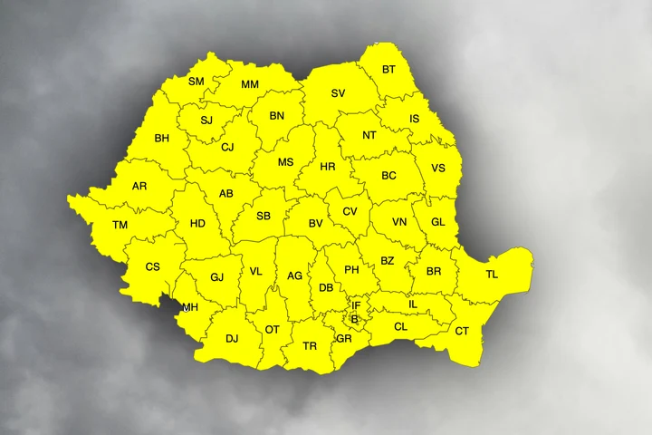 Vreme rea în România: Cod Galben de vânt puternic, ploi torențiale și ninsori