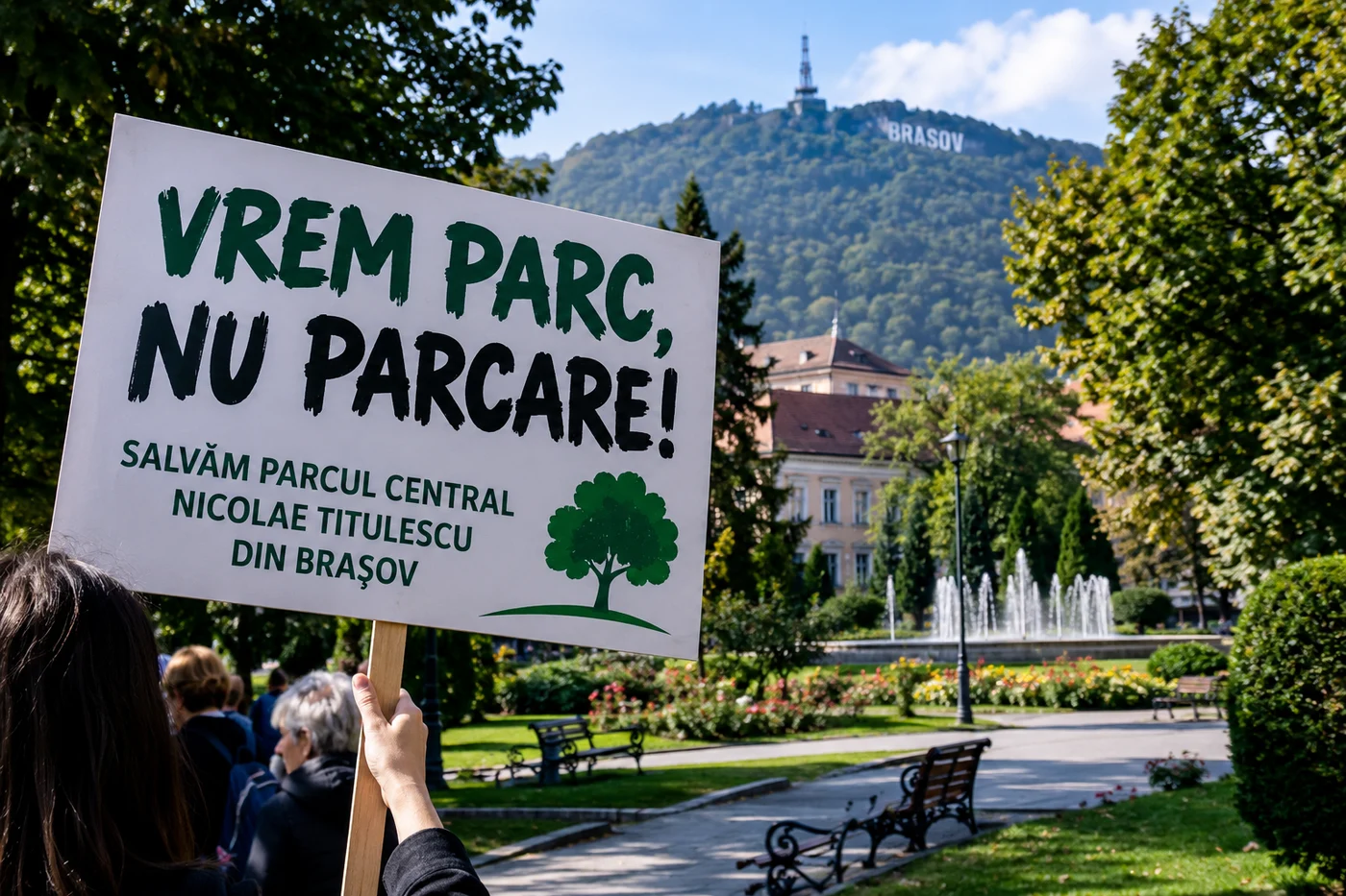 Oamenii ies în stradă pentru a salva Parcul Central
