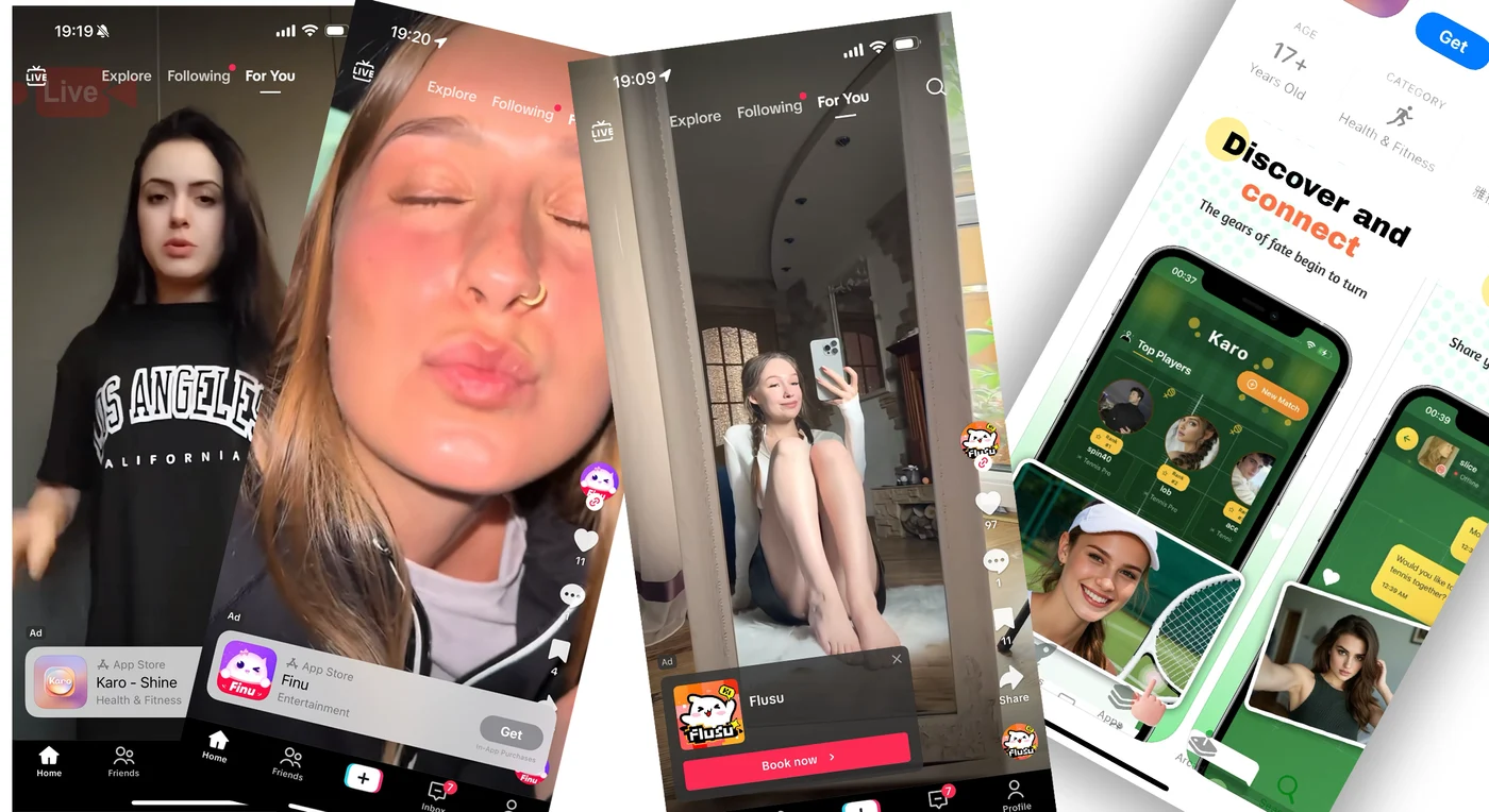 Capturi ecran TikTok și App Store