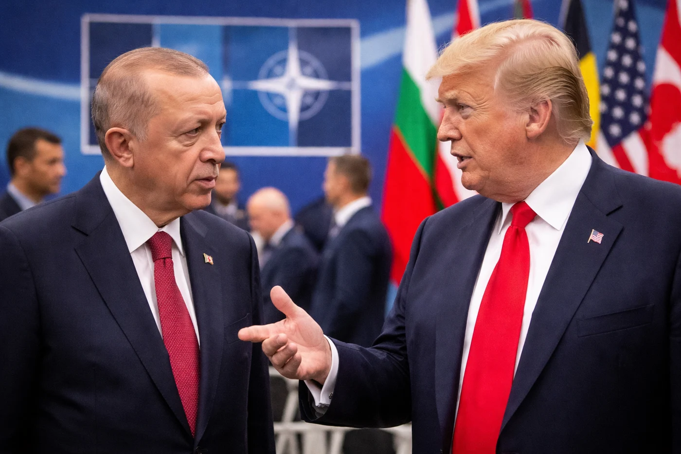 În imagine sunt președintele Turciei, Recep Tayyip Erdoğan, și președintele american Donald Trump. FOTO: AI