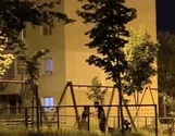VIDEO: Un bărbat din Brașov, surprins bătându-și soția într-un loc de joacă, sub privirile copilului lor care plângea