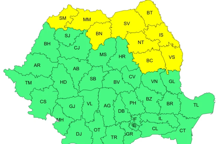 Cod galben de furtuni și vijelii în nouă județe din România. ANM avertizează asupra fenomenelor extreme