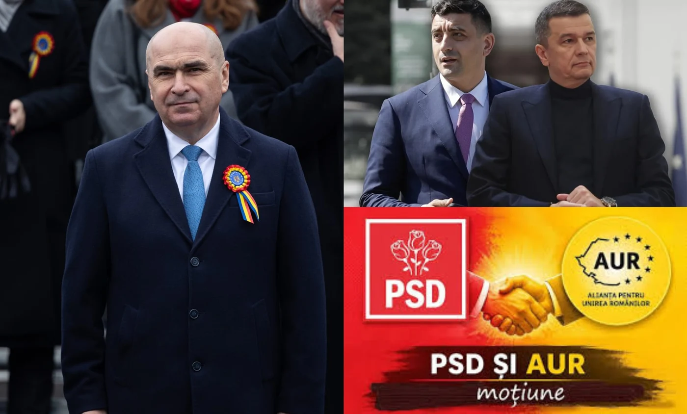PSD și AUR dorește să-l înlăture pe Bolojan de la putere. Foto: colaj/Actualitate.net