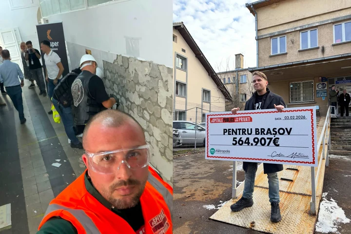 Dani Cek lansează un apel către brașoveni pentru noua Secție de Oncologie. Codin Maticiuc și Fundația Metropolis au început lucrările la investiția de 1,5 milioane de euro