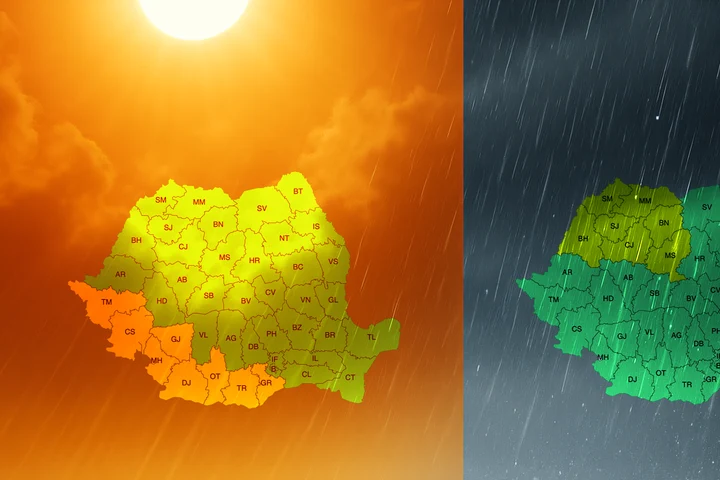 Au început alertele meteo specifice verii: unde cade grindina și unde începe canicula?
