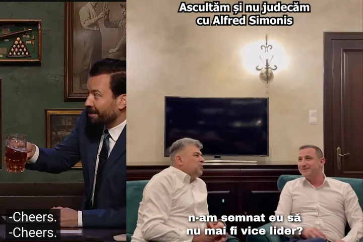 Clipul cu Marcel Ciolacu - Alfred Simonis de pe TikTok, copiat 1 la 1 din dialogul lui Jimmy Fallon cu Ryan Reynolds VIDEO