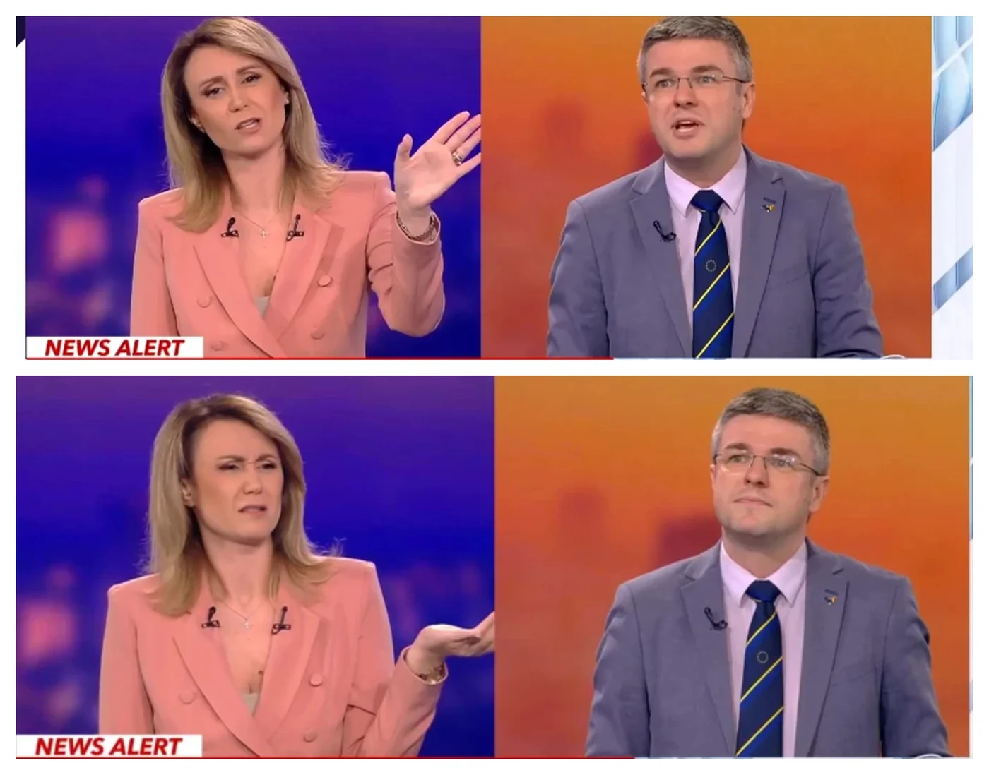 Cătălina Porumbel a reacționat impulsiv în emisiunea de la Antena 3 și a încheiat emisia brusc după ce Irineu Darău a făcut acuzații la adresa lui Dan Voiculescu