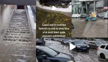 Imagini apocaliptice pe străzile din București, după o ploaie torențială. Metroul a fost inundat, iar pe bulevardele s-au format în râuri de apă VIDEO