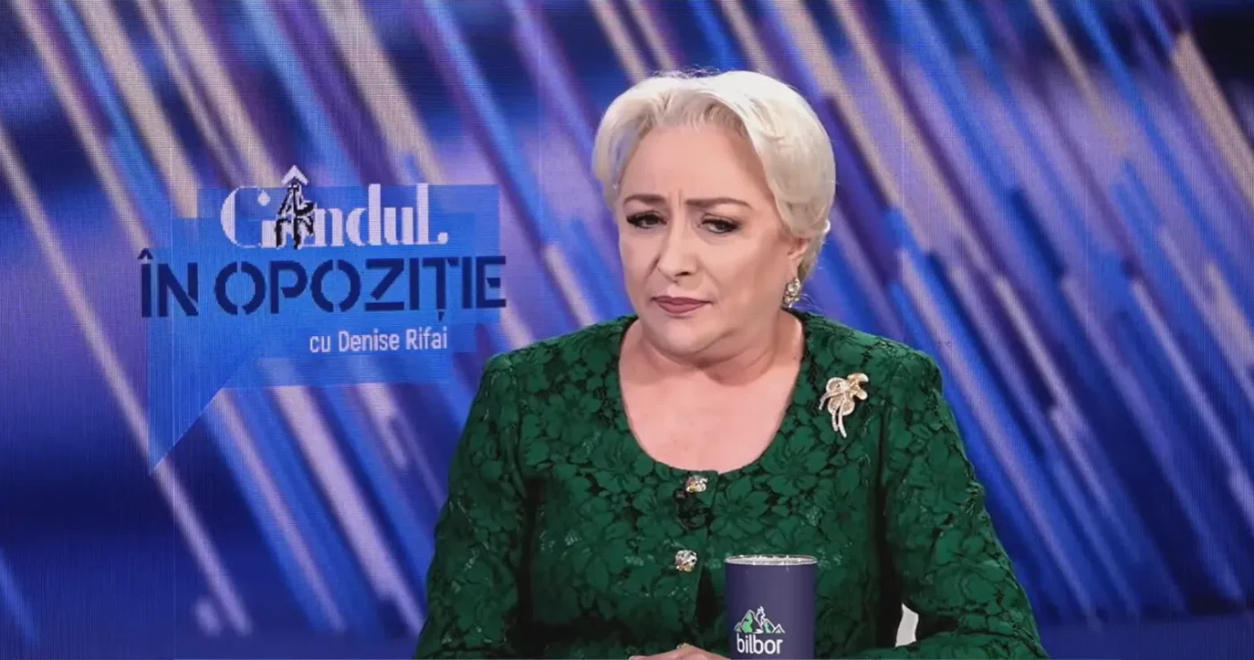 Viorica Dăncilă, în emisiunea „În Opoziție”, cu Denise Rifai. Foto: Gândul.ro