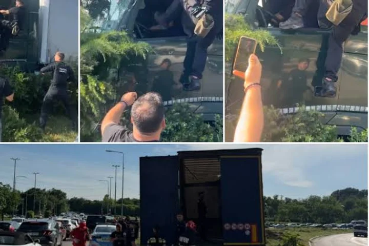 Un șofer aflat posibil în criză diabetică, extras cu forța de polițiști din camion după un accident în lanț. L-au lovit și i-au dat cu spray lacrimogen VIDEO