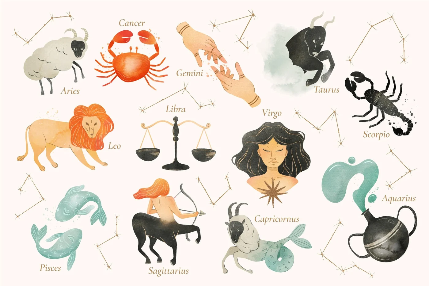Zodiile care au parte de schimbări în octombrie sunt Scorpion, Berbec, Pești, Rac, Vărsător. Image by coolvector on Freepik