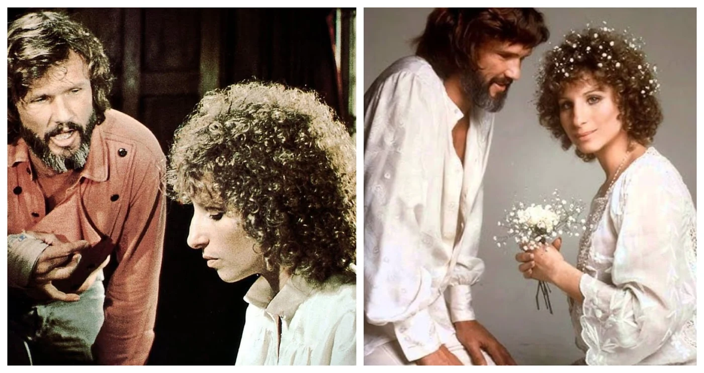 Kris Kristofferson, alături de Barbara Streisand în filmul „A star was born” - 1976