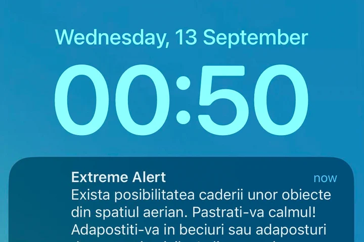 Ro-Alert în Galați: Există posibilitatea căderii unor obiecte din spațiul aerian