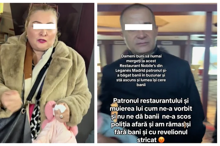 Dialog halucinant între românii dați afară în noaptea de Revelion și patroana restaurantului din Spania: „Am rămas fără bani și cu Revelionul stricat”/„Mi se rupe, ia pe TikTok și s***-o...”