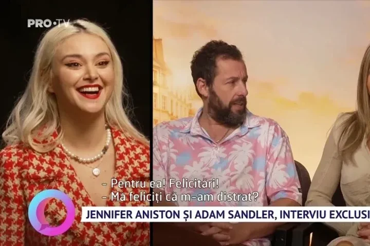 Cine este Bianca Purcărea, jurnalista de la ”Vorbește lumea” care i-a intervievat pe Jennifer Aniston și Adam Sandler la Paris