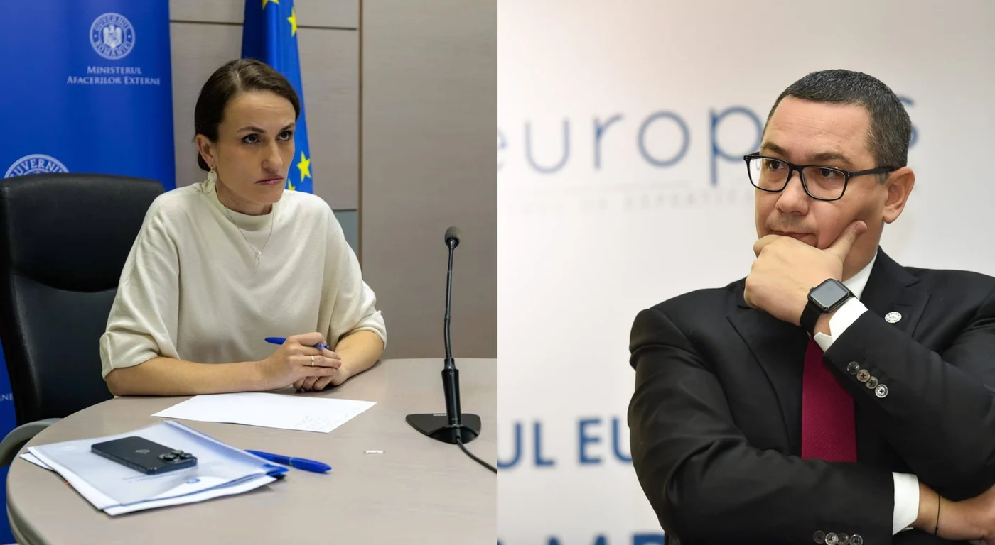 Oana Țoiu (stânga) - Victor Ponta (dreapta)