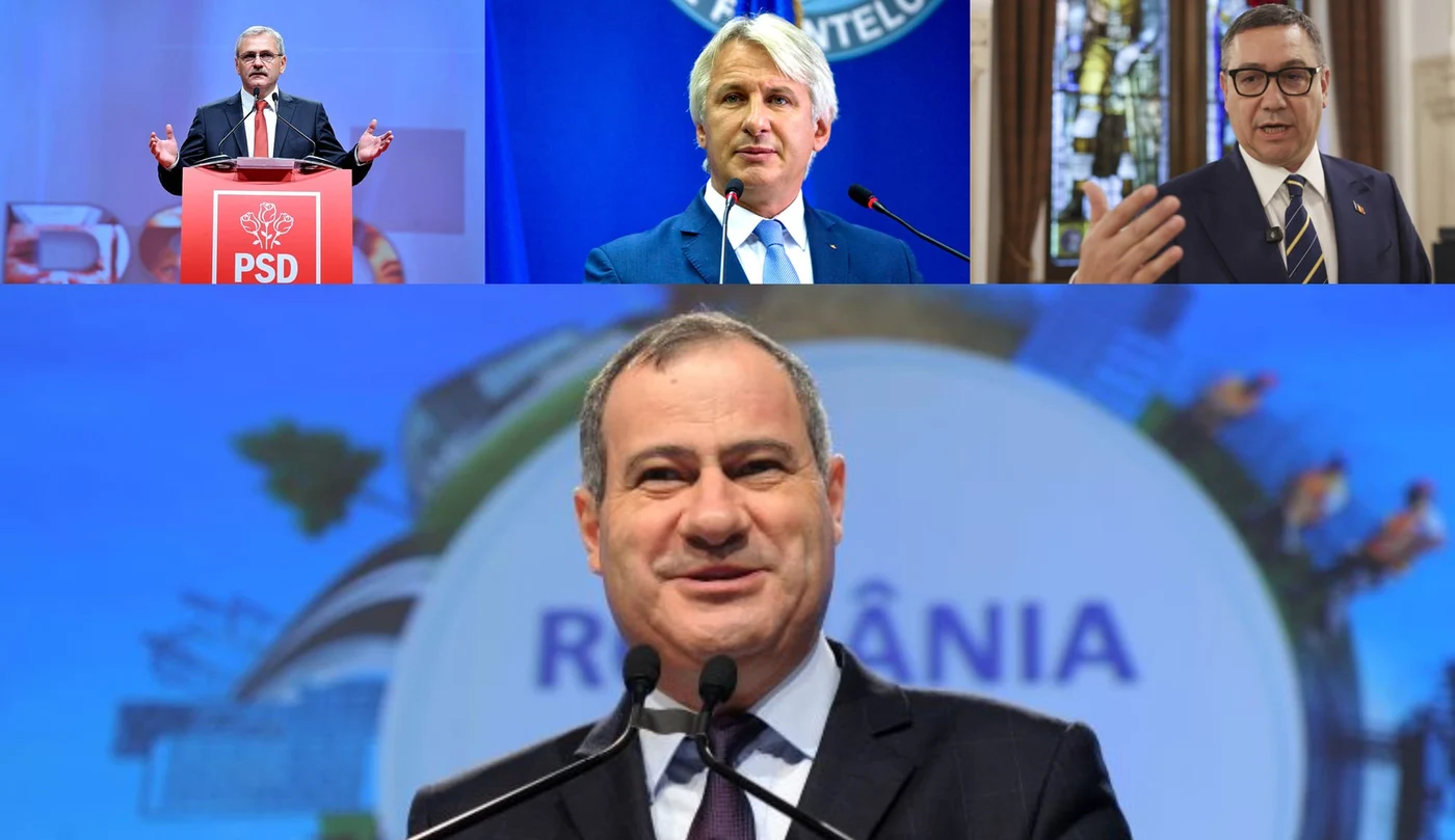 Liviu Dragnea (stânga sus), Eugen Teodorovici (mijloc sus), Victor Ponta ( dreapta sus). Marian Neacșu, (mijloc jos)