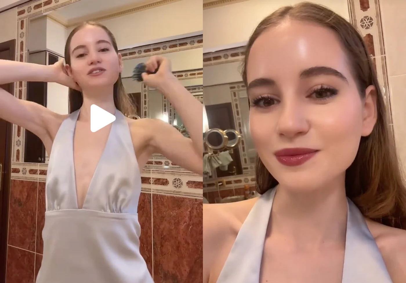 Irina Columbeanu este activă pe TikTok. Ea a înregistrat un clip și înainte de a apărea în emisiunea lui Măruță