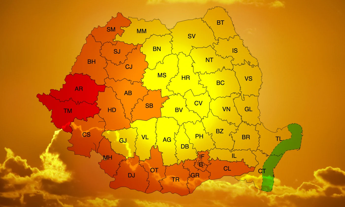 Cod roșu - canicula în jumătate din România