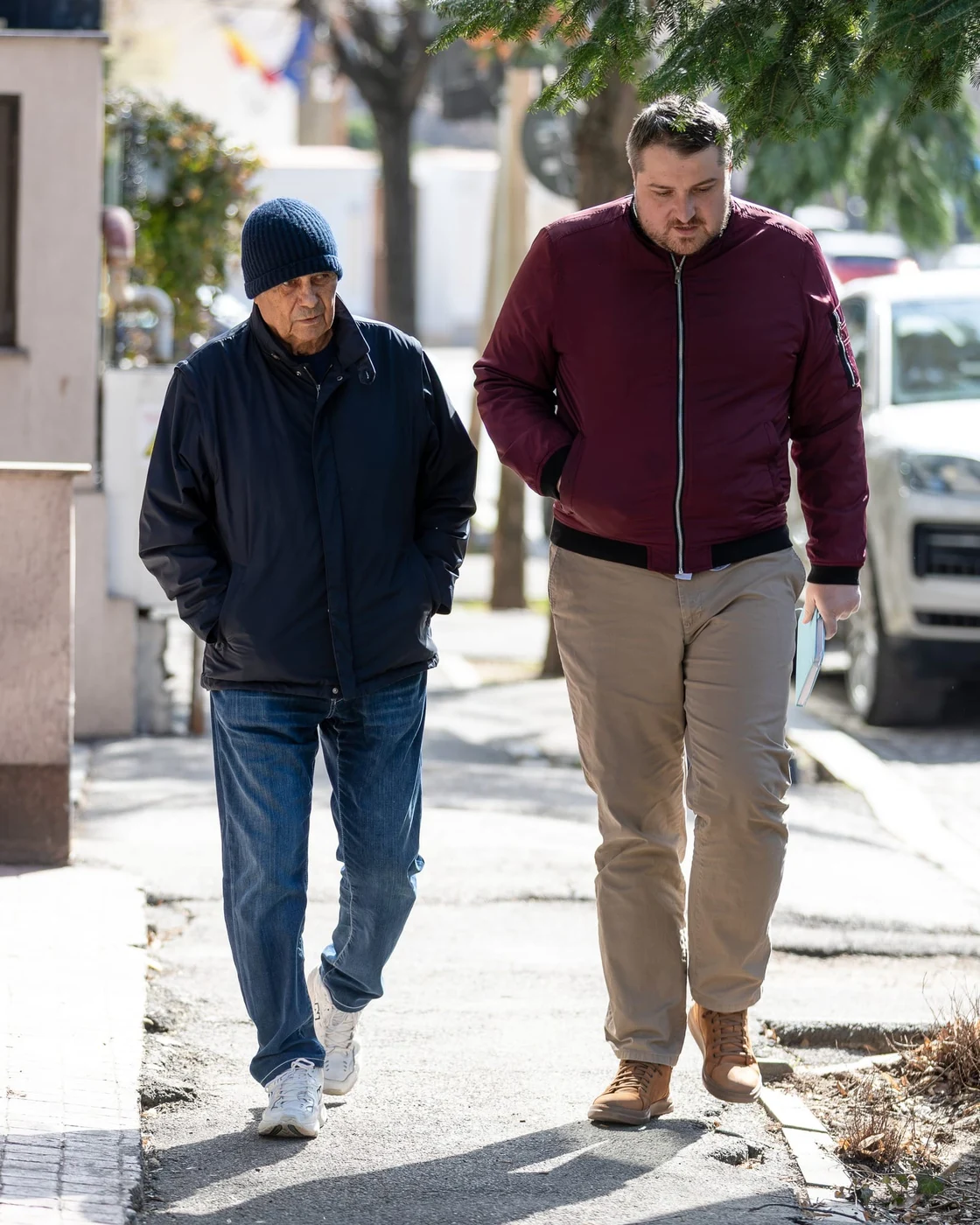 Mircea Lucescu, alături de jurnalistul Emanuel Roșu. Foto: Ștefan Constantin