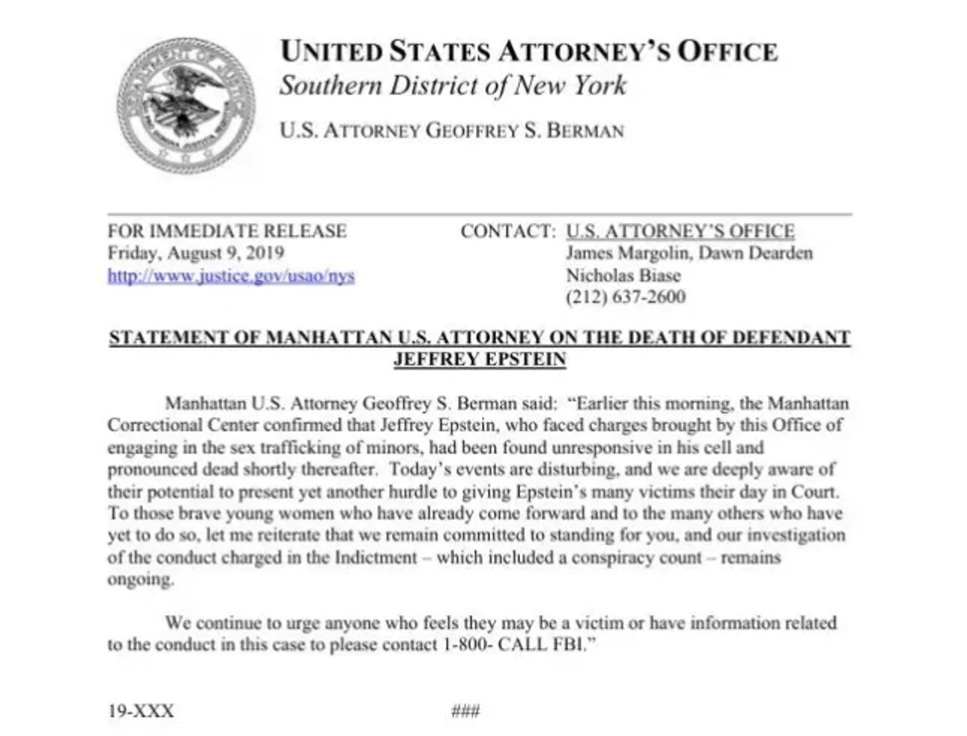 Foto: Departamentul de Justiție al Statelor Unite