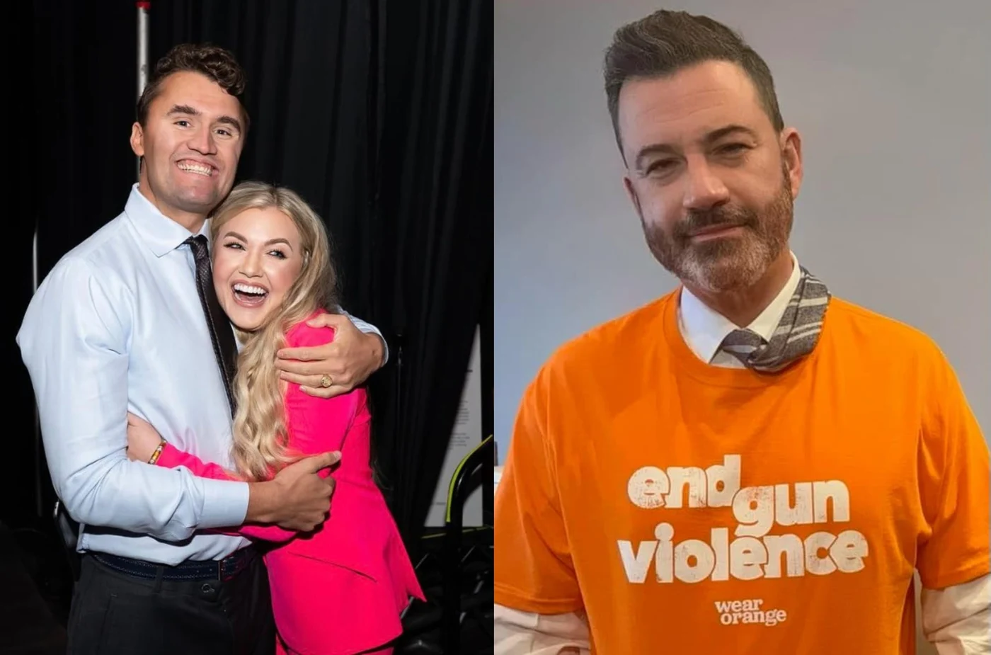 Charlie Kik și soție sa, Erika (stânga). - Jimmy Kimmel (drapta) Foto: Facebook