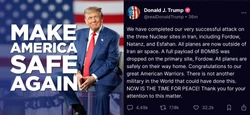Trump a anunțat că Statele Unite au bombardat instalațiile nucleare ale Iranului: „Felicitări marilor noștri războinici americani”